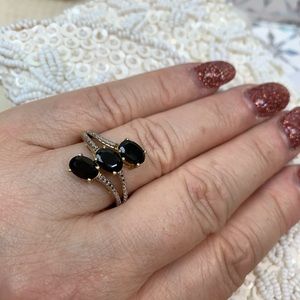 🖤Thai Black Spinel Trilogy Ring🖤